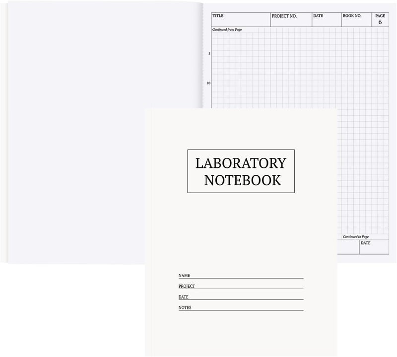 suituts 2 Pack Carbonless Chemistry Lab Notebook, 8.5X11 Inch Students Lab Notebook for Scientific/Physic/Biology, 50 Sets Per Pack, 4x4 Square Grid (White) - Image 1